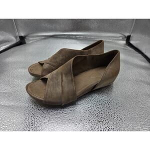 Eileen Fisher Brown Leather Nubuck Flats Shoes Women's 6.5
